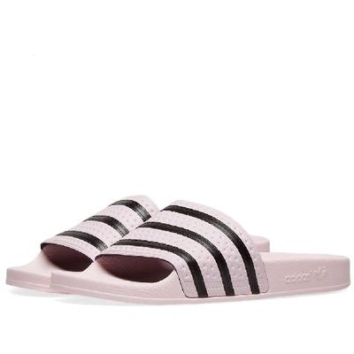 Adidas Originals Women's Adilette Striped Slide Sandals In Pink