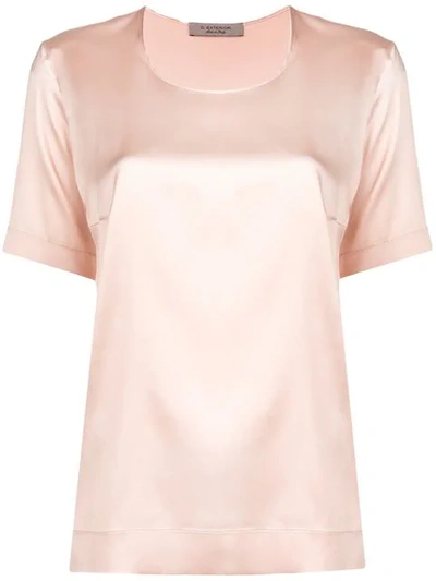 D-exterior Short Sleeve Blouse In Pink