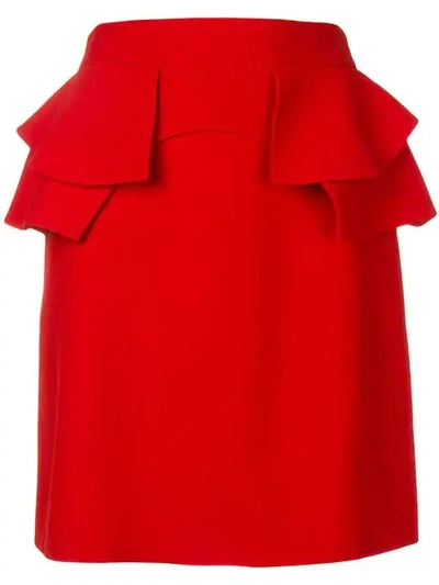 Alexander Mcqueen Ruffled Mini Skirt In Red