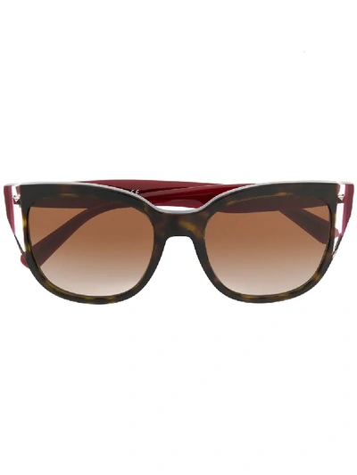 Valentino Eyewear 超大框太阳眼镜 - 棕色 In Brown