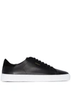 Axel Arigato 90 Clean Black Low Top Sneakers With Logo Lettering On The Side In Leather Man In Black