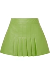 WE11 DONE PLEATED FAUX LEATHER MINI SKIRT