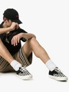 Vans Black Og Authentic Check Print Suede Low In Black