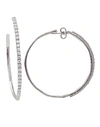 MATTIA CIELO 4CM WHITE GOLD RUGIADA DIAMOND TENNIS HOOP EARRINGS