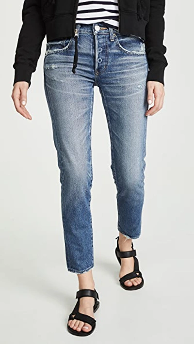 Moussy Vintage Mv Vienna Tapered Jeans In Blue