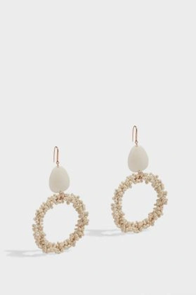 Isabel Marant Bead-embellished Hoop Earrings In White