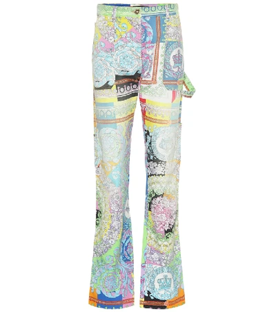 Versace Technicolor Baroque Print Jeans Multicolor In Multicoloured