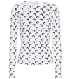 Marine Serre 'second Skin' White And Black With Crescent Moon Print In Stretch Fabric Woman
