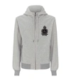 DOLCE & GABBANA CROWN EMBROIDERED ZIPPED HOODIE,15085960