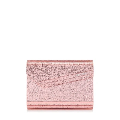 Jimmy Choo Candy Candyfloss Galactica Glitter Acrylic Clutch Bag In Rose Gold