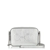 JIMMY CHOO BALTI Silver Metallic Nappa Embossed Choo Logo Mini Bag,BALTITJC S