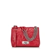 JIMMY CHOO HELIA SHOULDER BAG/S Red Star Matelassé Nappa Shoulder Bag with Silver Chain Strap,HELIASHOULDERBAGSTMN