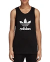 Adidas Originals Adicolor Large Trefoil Tank In Black In Black/white