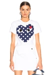 Comme Des Garçons Play White & Red Polka Dot Heart T-shirt In White