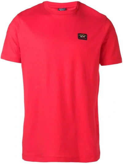 Paul & Shark Logo Patch T-shirt In Red
