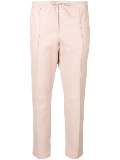 Yves Salomon 轻薄塔士多西装条纹长裤 - 粉色 In Pink