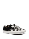 Vans Black Og Authentic Check Print Suede Low In Black