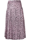 ALESSANDRA RICH LEOPARD PRINT PLEATED SKIRT