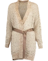 BRUNELLO CUCINELLI Woven Wax Cotton Belted Open Cardigan