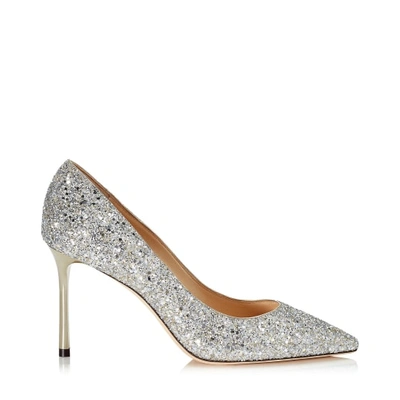 Jimmy Choo Logo Thin-soled Shallow-mouth High-heeled Shoes In Silver