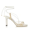 JIMMY CHOO TAO 85 Latte and Metallic Gold Nappa Leather Sandal with Spaghetti Straps,TAO85NMN_S