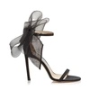 Jimmy Choo Aveline Asymmetric Satin Sandals In Black