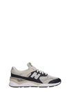 NEW BALANCE LEATHER AND CANVAS GREY AND BLUE X90 SNEAKERS,10896475