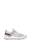 NEW BALANCE SUEDE AND CANVAS GREY X90 SNEAKERS,10896470