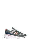 NEW BALANCE SUEDE AND CANVAS GREEN X90 SNEAKERS,10896468