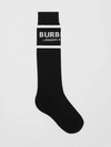 BURBERRY Logo Intarsia Cotton Blend Socks