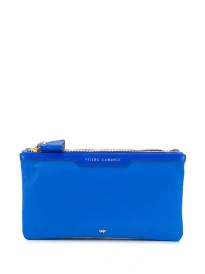 Anya Hindmarch Filing Cabinet Pouch In Blue