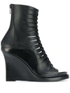 ANN DEMEULEMEESTER BRAIDED FRONT WEDGE BOOTS