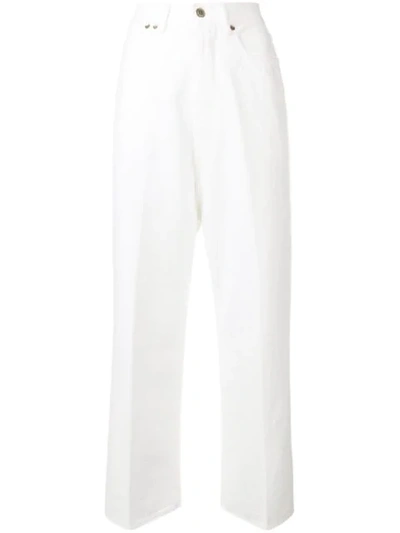 Golden Goose Shannen高腰直筒牛仔裤 In White