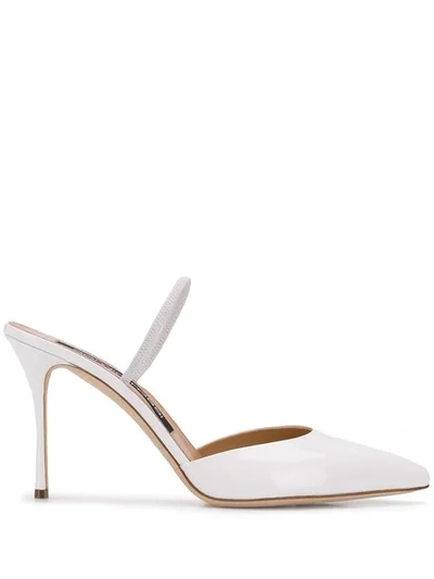 Sergio Rossi Pointed Toe Mules In White