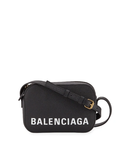 Balenciaga Black Everyday Xs Leather Camera Bag In Black/white