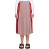 MONCLER RED & PINK BICOLOR PLEATED SKIRT