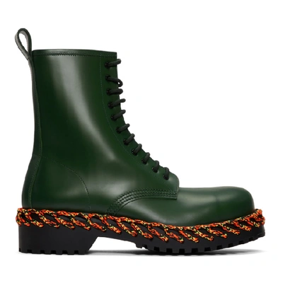 Balenciaga Green Laces Boots In 3010 Green