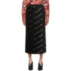 BALENCIAGA BALENCIAGA BLACK ALLOVER LOGO SKIRT