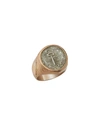 JORGE ADELER MEN'S ANCIENT WINGED CADUCEUS COIN 18K GOLD RING,PROD220150663