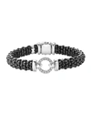 LAGOS BLACK CAVIAR CERAMIC BRACELET WITH DIAMOND CIRCLE,PROD221390167