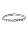 Lagos Signature Sterling Silver X Trio Caviar Bracelet In Silver