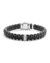 Lagos Black Caviar Ceramic Bracelet With Sterling Silver And 1 Diamond Bar In Black