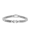 Lagos Derby Small Buckle Sterling Silver Caviar Bracelet In Silver