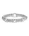 Lagos Signature Sterling Silver X Station Caviar Bracelet In Silver