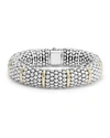 LAGOS SILVER CAVIAR OVAL BRACELET WITH 18K GOLD, 15MM,PROD221390161