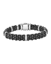 Lagos Black Caviar Ceramic And Sterling Silver Station Bracelet In Black