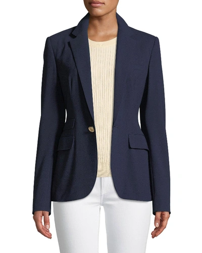 Ralph Lauren Parker One-button Wool Jacket In Navy