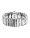 Lagos Sterling Silver Caviar Wide Bracelet In Silver
