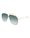 GUCCI MEN'S GRADIENT AVIATOR SUNGLASSES,PROD220600691