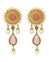 BEN-AMUN 24K GOLD ELECTROPLATED ROMANESS PEARLY EARRINGS,PROD221170231